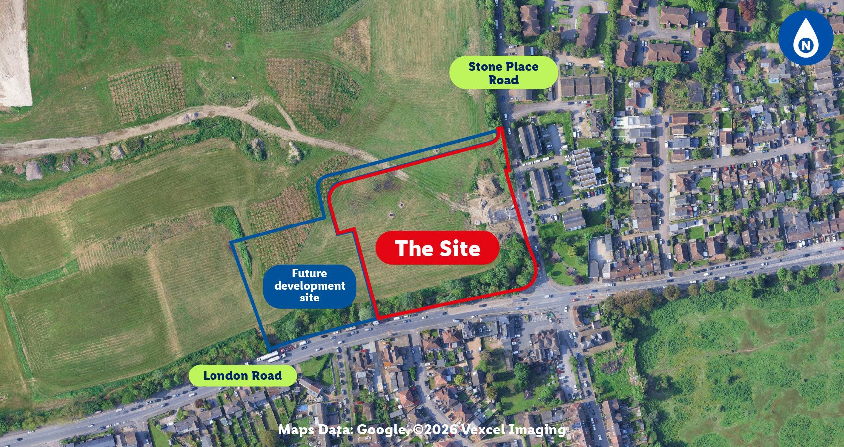 aerial photograph of the site